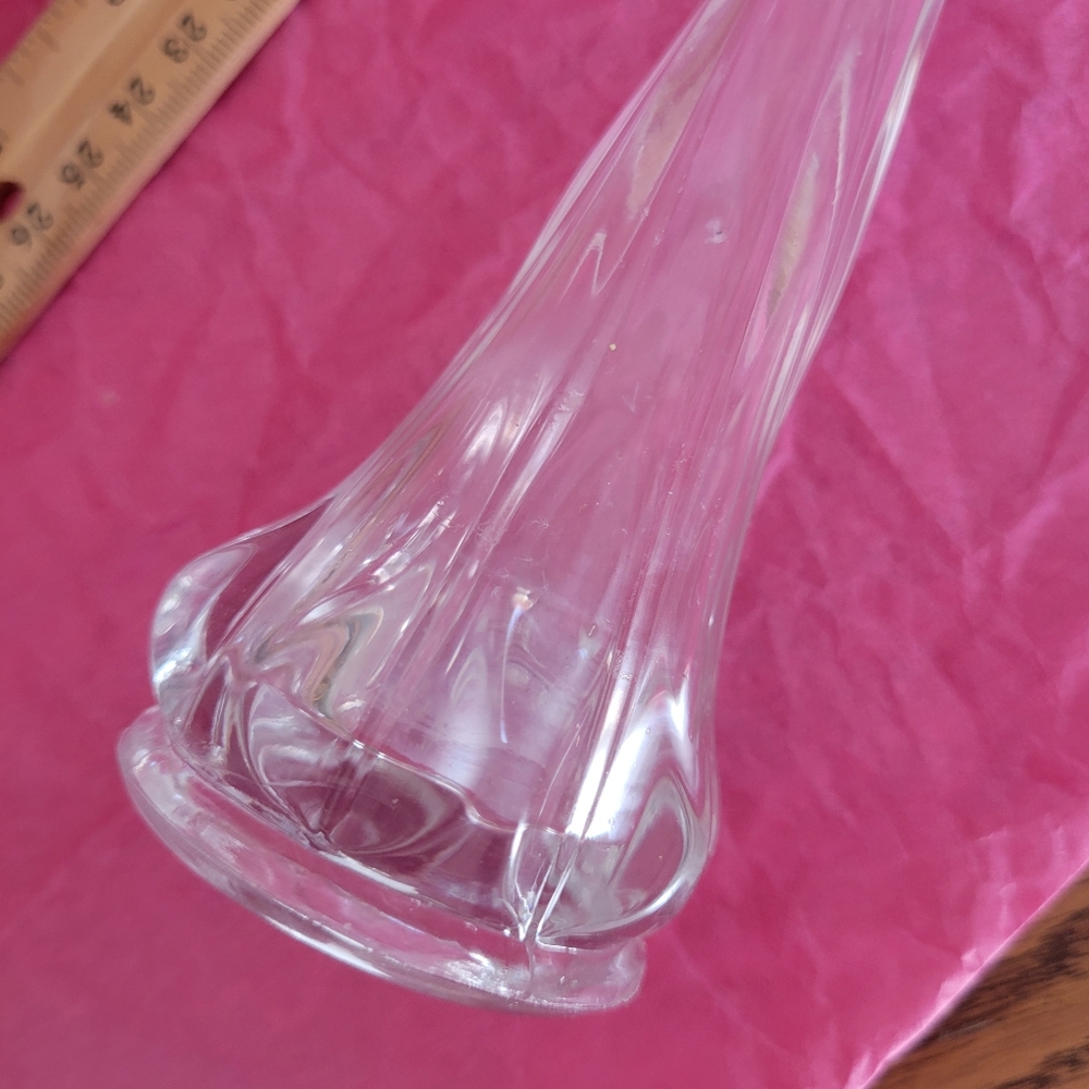 Swung Vase Vintage ~ Small Clear Glass ~ 1970s ~ FINAL PRICE! ~ See Notes - Picture 13 of 16